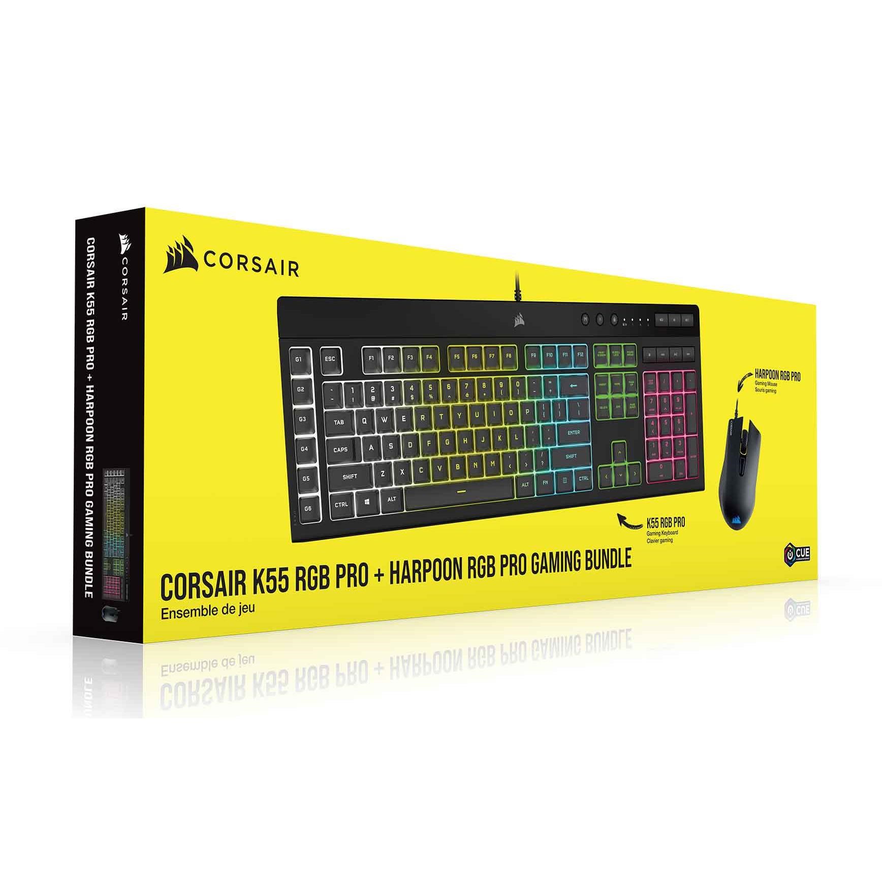 Corsair K55 RGB Pro Gaming Keyboard - Dynamic RGB Backlighting, Six Macro  Keys with Elgato Stream Deck Software Integration