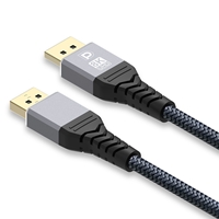 Prevo DP14-2M DisplayPort Cable, DisplayPort 1.4 (M) to DisplayPort 1.4 (M), 2m, Black & Grey, Supports Displays up to 8K@60Hz, Robust Braided Cable, Gold-Plated Connectors, Superior Design & Performance, Retail Box Packaging