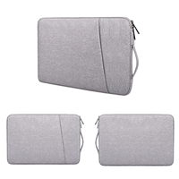 Prevo 15.6 Inch Laptop Sleeve, Side Pocket, Cushioned Lining, Light Grey