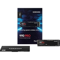 Samsung 990 PRO(MZ-V9P1T0BW) 1TB NVMe SSD, PCIe Gen4, M.2 Interface, 2280, Read 7450 MB/s, Write 6900 MB/s, 5 Year Warranty