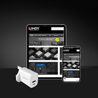 LINDY 73416 Power Adapter, USB, 24 pin USB-C, 20W, Fast Charge, Power Delivery 3.0, White