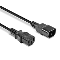 Lindy 30331 2m IEC C13 (Kettle) To IEC C14 (Kettle) Mains Extension Cable - Black