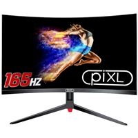 piXL CM32GF5 32 Inch Curved Gaming Monitor, 144Hz/ 165Hz, 1ms Response Time, Frameless, Freesync, G-Sync, 1920 x 1080 Full HD, DisplayPort, HDMI, VESA Mount, Internal PSU, Black Finish