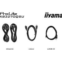 iiyama PROLITE XB3270QSU-B1 32 inch IPS Monitor, WQHD, 3ms, HDMI, DisplayPort, USB Hub, Freesync, 100Hz, Speakers, Black, Internal PSU, Height Adjustable, VESA