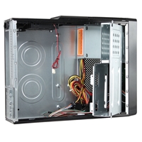 CiT S003B Thin Client Micro ATX Black Case with 300W PSU, 1 x USB 3.0 & 1 x USB 2.0, Built-in 3in1 Card-Reader