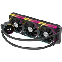 CiT Pro Glacier 360mm Black ARGB Watercooler with Temperature Display - High-Performance AIO CPU Cooling with Infinity PWM Fans & Sync Lighting.