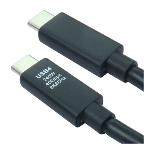 BUILDIT USB4 V1 40Gbps Type-C Male to Male 240W EPR Cable, 5 AMP,  Power Delivery, High-Speed Data Transfer, 1 Metre, Black