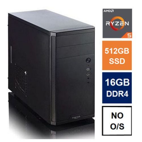BUILDIT MATX Tower PC, Fractal Core 1100 Case, Ryzen 5 5600G, 16GB 3200MHz, 512GB SSD, Cooler Master 550W, No Optical, KB & Mouse, No Operating System