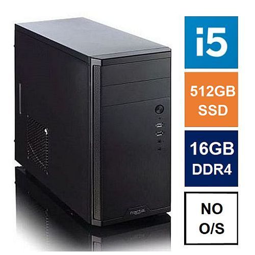 BUILDIT MATX Tower PC, Fractal Core 1100 Case, i5-12400, 16GB 3200MHz, 512GB SSD, Corsair 550W, No Optical, KB & Mouse, No Operating System