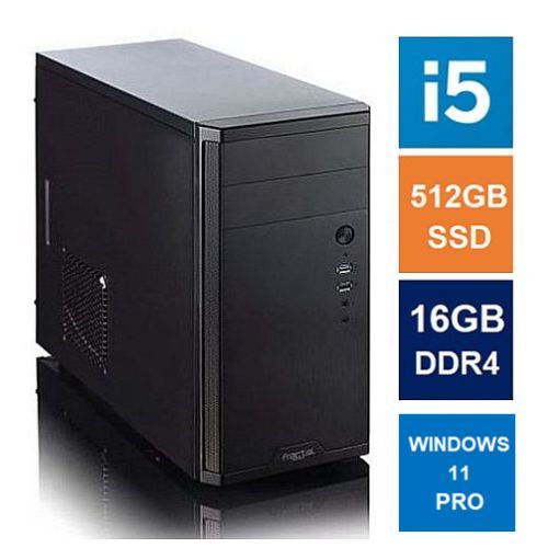 BUILDIT MATX Tower PC, Fractal Core 1100 Case, i5-12400, 16GB 3200MHz, 512GB SSD, Bequiet 550W, No Optical, KB & Mouse, Windows 11 Pro