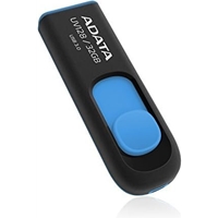 ADATA 32GB UV128 USB 3.0 Memory Pen, Retractable, Capless, Black & Blue