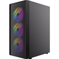 Antec AX26 RGB Elite Mid-Tower Gaming PC Case - Pre-Installed 4 x 120mm Fixed-RGB Fans, Tempered Glass Side Panel, High-Airflow Mesh Front - ATX/Micro-ATX/ITX