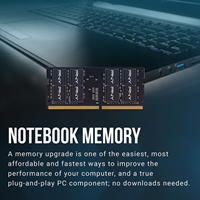 PNY (MN16GBSD43200-SI) 16GB, PERFORMANCE DDR4 3200MHz, SODIMM Notebook Memory, CL22, Single channel