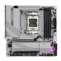 Gigabyte B650M AORUS ELITE AX ICE AMD AM5 Socket Motherboard, Micro-ATX, 4x DDR5 Slots, 2x M.2 Sockets, 2x USB-C Port, Fitted I/O Shield, 2.5GbE LAN, Wi-Fi 6E, 1x DisplayPort / 1x HDMI Port