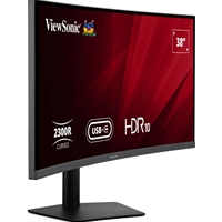 Viewsonic VA3820C 38 Inch UltraWide Quad HD LED Curved Monitor with USB-C Hub, 4.8ms, HDMI, Display Port, 3840 x 1600, 75Hz, Speakers, Height Adjustable, Black