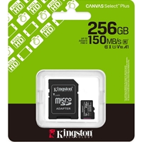 Kingston Canvas Select Plus 256GB Micro SD  Claad 10 UHS-I Flash Card, Lifetime Warranty
