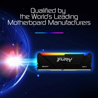 Kingston FURY Beast 64GB (2 x 32GB) System Memory, 3600MT/s, DDR4, CL18, DIMM, RGB, Black