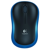 Logitech M185 Wireless Mouse, 2.4GHz with USB Mini Receiver, 12-Month Battery Life, 1000 DPI Optical Tracking, Ambidextrous, Compatible with PC, Mac, Laptop, Black and Blue