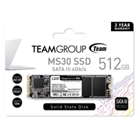 Team MS30 (TM8PS7512G0C101) 512GB, M.2 Sata Interface, PCIe Gen3, Read 550MB/s, Write 480MB/s, 3 Year Warranty