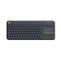 <b>K400 PLUS WIRELESS TOUCH KEYBOARD</b><br/>Relaxed wireless control of your PC connected TV<br/><br/><b>TOTAL CONTROL FROM THE COUCH</b><br/>Wireless plug-and-play keyboard with integrated touchpad for total control of your TV-connected PC from your couch. K400 is a quiet
