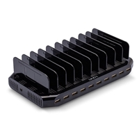LINDY 73309 96W USB Charging Station, 10 x USB Type-A Ports for Simultaneous Charging for up to 10 Devices, Max. 2.4A Charging Per Port, Battery Charging Standard 1.2 Supports Fast Charging & Apple Charging Protocol, Retail Packaging
