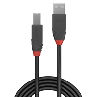 Lindy 36672 1m USB-A (M) 2.0 To USB-B (M) 2.0 Anthra Line 480Mbps Cable - Black