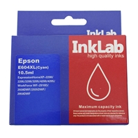 InkLab 604 Epson Compatible Cyan Replacement Ink is a high-quality ink cartridge designed to be used with select Epson printers. This cartridge is specifically designed to replace the Epson 604 Cyan ink cartridge.<br/><br/>The InkLab 604 Epson Compatible Cyan Replacement Ink cartridge contains premium-quality ink that is formulated to deliver sharp and crisp Cyan text. The ink is fade-resistant and produces prints with sharp