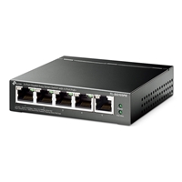 The TL-SG105PE is an 5-port Gigabit Easy Smart Switch with 4 PoE+ ports