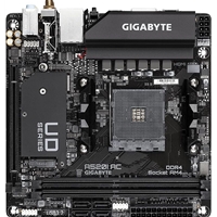 Gigabyte A520I AC Ultra Durable AMD AM4 Socket Motherboard, Mini-ITX, 2x DDR4 Slots, 1x M.2 Socket, GbE LAN, Wi-Fi 5, 1x Display Port 1.4 / 2x HDMI Ports
