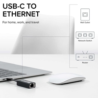 <b>High speed internet on any USB-C Laptop</b><br>The Plugable USB C Ethernet Adapter (USBC-TE1000) is a great choice for users to add Gigabit Ethernet to their computer via USB Type-C. Built on the Realtek RTL8153 chipset