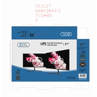 piXL PX27IHDD 27 Inch Frameless Monitor, Widescreen IPS LCD Panel, True -to-Life Colours, Full HD 1920x1080, Speakers, 4ms Response Time, 75Hz Refresh, VGA, HDMI, Black Finish - Image 2