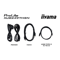 iiyama Prolite XUB2497HSN-B2 24 inch IPS Monitor, USB-C Dock, RJ45(LAN), Full HD, 1ms, HDMI, DisplayPort, USB-Hub, USB-C, 100Hz, Speakers, Black, Internal PSU, VESA, Height Adjust, Pivot