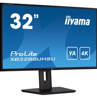 iiyama PROLITE XB3288UHSU-B5 32 Inch 4K Monitor, IPS, 3ms, 60hz, FreeSync, HDMIx2, Display Port, USB Hub, PIP, Speakers, Int PSU, Height Adjustable, VESA