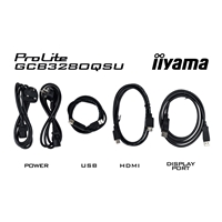 iiyama G-Master GCB3280QSU-B2  Red Eagle 32 Inch Curved Gaming Monitor, Black, 2560x1440, 0.2ms, 180hz, FreeSync, HDMI, Display Port, USB Hub, Speakers, Int PSU, Height Adjustable, Swivel, VESA