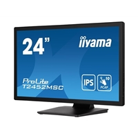 iiyama PROLITE T2452MSC-B1 24 inch IPS Touch Screen Monitor, Full HD, 5ms, USB Hubx2, HDMI, DisplayPort, 60Hz, Speakers, Black, ACR, Internal PSU