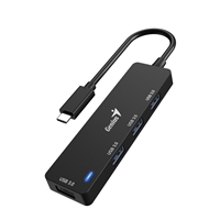 Genius UH-400 offers 4 USB 3.0 ports for computers via USB-type C connector. You can use these additional ports to transmit data or connect USB devices even if your computer insufficient USB ports.<br/><br/><b>Key Features</b><br/>4-port USB 3.0 hub for data transmit or connecting USB devices<br/>All 4 ports support USB 3.0<br/>Data transmit up to 5Gbps (625MB/s)