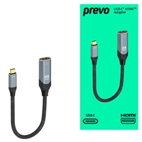The Prevo USB-C HDMI adapter allows you to connect Computers and other compatible devices with a USB-C port directly to Displays and Monitors in up to 4K Resolution. <br/><br/>Its strong and resilient braided cable combined with aluminium alloy connectors provides up to 21.6Gbps data transfer speeds