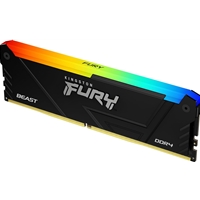 Kingston FURY Beast DDR4 RGB memory upgrades the style and performance of any system. Featuring stunning RGB lighting to complement the sleek black heat spreader and impressive speeds up to 3733MT/s². Choose between Intel XMP Certified & XMP-Ready profiles