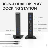 <B>Flexible Expandability</B><br/>This USB laptop dock provides dual HDMI or DisplayPort video outputs