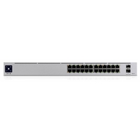 24-port switch with (24) Gigabit RJ45 ports and (2) 10G SFP+ ports. Powerful second-generation UniFi switching<br/><br/>UniFi Switch Pro 24 is a fully managed Layer 3 switch with (24) Gigabit Ethernet ports. (2) 10G SFP+ uplinks offer link aggregation for higher capacity and increased availability. The UniFi Switch Pro 24 features a rich set of Layer 2 capabilities and integrates Layer 3 functionality such as inter-VLAN routing