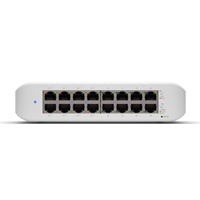 The Switch Lite 16 PoE (USW Lite 16 PoE) is a fully managed switch with (16) GbE RJ45 ports