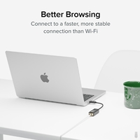 more stable connection than Wi-Fi. Add a wired Gigabit connection to a Thunderbolt