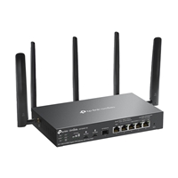 <b>TP-Link Omada 4G+ Cat6 AX3000 Gigabit VPN Gateway with 4-Port PoE+</b><br/><br/><b>Features</b><br/><br/>Support 4G+ Cat6*: Insert a Nano SIM card to enjoy up to 300 Mbps (Not compatible with AT&T's Text & Data plans** in the US).<br/>AX3000 Dual-Band WiFi 6: Supports 2402 Mbps on 5 GHz and 574 Mbps on 2.4 GHz***<br/>5 Gigabit Ethernet Ports: Provide high-speed wired connectivity.<br/>5 High-Gain Detachable Antennas: Extend and concentrate the Wi-Fi signals.<br/>Centralized Management: Cloud access and the Omada app for easy management.<br/>Omada Mesh: Seamlessly connects to EAPs that support mesh technology.*<br/>High-Security VPN: Supports IPSec / SSL / WireGuard / OpenVPN / PPTP / L2TP VPN.<br/><br/><b>4G</b> <br/><br/><b>Network Type</b><br/>LTE Band of EU:<br/>4G LTE-FDD: B1/B3/B5/B7/B8/B20/B28/B32 (2100/1800/850/2600/<br/>900/800/700/1450 MHz)<br/>4G LTE-TDD: B38/B40/B41 (2600/2300/2500 MHz)<br/>3G DC-HSDPA/HSPA+/HSDPA/HSUPA/WCDMA: B1/B3/B5/B8<br/>(2100/1800/850/900 MHz)<br/><br/><b>Carrier Aggregation of EU</b><br/>B1+B1/B3/B5/B7/B8/B20/B28/B38/B40/B41<br/>B3+B3/B5/B7/B8/B20/B28/B38/B40/B41<br/>B5+B5/B7/B38/B40/B41<br/>B7+B7/B8/B20/B28/B32<br/>B8+B32/B38/B40/B41<br/>B20+B32/B38/B40<br/>B28+B32/B38/B40/B41<br/>B38+B38<br/>B40+B40<br/>B41+B41<br/><br/><b>SIM Type</b> <br/>2x Nano SIM Card( (4G+ Cat6)<br/><br/><b>Frequency</b><br/>Downlink: 300 Mbps;<br/>Uplink: 50 Mbps<br/><br/><b>Security</b> <br/>DPI - Application control via DPI / Updated app library<br/>IDS/IPS - Signature-based IPS/IDS threat detection<br/>Access Control - Source/Destination IP Based Access Control<br/><br/><b>Filtering</b><br/>Web Group Filtering<br/>URL Filtering<br/>Web Security<br/><br/><b>ARP Inspection</b><br/>Sending GARP Packets<br/>ARP Scanning<br/>IP-MAC Binding<br/><br/><b>Attack Defense</b><br/>TCP/UDP/ICMP Flood Defense<br/>Block TCP Scan (Stealth FIN/Xmas/Null)<br/>Block Ping from WAN<br/><br/><b>Hardware Features</b><br/><br/><b>Interface</b><br/>1 Gigabit SFP WAN/LAN Port<br/>1 Gigabit WAN Port<br/>4 Gigabit LAN/WAN Ports<br/><br/><b>Network Media</b><br/>10BASE-T: UTP category 3
