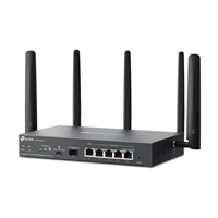 <b>TP-Link Omada 4G+ Cat6 AX3000 Gigabit VPN Router</b><br/><br/><b>features</b><br/><br/>Support 4G+ Cat6: Insert a Nano SIM card to enjoy up to 300 Mbps.<br/>AX3000 Dual-Band WiFi 6: Supports 2402 Mbps on 5 GHz and 574 Mbps on 2.4 GHz<br/>6 Gigabit Ethernet Ports: Provide high-speed wired connectivity.<br/>5 High-Gain Detachable Antennas: Extend and concentrate the Wi-Fi signals.<br/>Centralized Management: Cloud access and the Omada app for easy management.<br/>Omada Mesh: Seamlessly connects to EAPs that support mesh technology.<br/>High-Security VPN: Supports IPSec / SSL / WireGuard / OpenVPN / PPTP / L2TP VPN.<br/><br/><B>4G</b><br/><br/><b>Network Type</b><br/>LTE Band of EU:<br/>4G LTE-FDD: B1/B3/B5/B7/B8/B20/B28/B32 (2100/1800/850/2600/900/800/700/1450 MHz)<br/>4G LTE-TDD: B38/B40/B41 (2600/2300/2500 MHz)<br/>3G DC-HSDPA/HSPA+/HSDPA/HSUPA/WCDMA: B1/B3/B5/B8<br/>(2100/1800/850/900 MHz)<br/><br/><b>Carrier Aggregation</b><br/>B1+B1/B3/B5/B7/B8/B20/B28/B38/B40/B41<br/>B3+B3/B5/B7/B8/B20/B28/B38/B40/B41<br/>B5+B5/B7/B38/B40/B41<br/>B7+B7/B8/B20/B28/B32<br/>B8+B32/B38/B40/B41<br/>B20+B32/B38/B40<br/>B28+B32/B38/B40/B41<br/>B38+B38<br/>B40+B40<br/>B41+B41<br/><br/><b>SIM Type</b><br/>1x Nano SIM Card<br/><br/><b>Frequency</b><br/>Downlink: 300 Mbps<br/>Uplink: 50 Mbps<br/><br/><b>SECURITY</b><br/><br/><b>DPI</b><br/>Application control via DPI / Updated app library<br/><br/><b>IDS/IPS</b><br/>Signature-based IPS/IDS threat detection<br/><br/><b>Access Control</b><br/>Source/Destination IP Based Access Control<br/><br/><b>Filtering</b><br/>Web Group Filtering<br/>URL Filtering<br/>Web Security<br/><br/><b>ARP Inspection</b><br/>Sending GARP Packets<br/>ARP Scanning<br/>IP-MAC Binding<br/><br/><b>Attack Defense</b><br/>TCP/UDP/ICMP Flood Defense<br/>Block TCP Scan (Stealth FIN/Xmas/Null)<br/>Block Ping from WAN<br/><br/><b>HARDWARE FEATURES</b><br/><br/><b>Interface</b><br/>1 Gigabit SFP WAN/LAN Port<br/>1 Gigabit WAN Port<br/>4 Gigabit LAN/WAN Ports<br/><br/><b>Network Media</b><br/>10BASE-T: UTP category 3