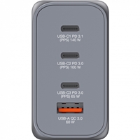 <b>Verbatim 240W 4-Port GaN Wall Charger</b><br/><br/><b>Product Details</B><br/><br/>Supports charging of up to 4 devices simultaneously with a maximum total output of 240W<br/><br/>Equipped with 1 x USB-C PD 3.1 up to 140W