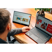 <b>Verbatim Light Series Portable Touchscreen Monitor 15.6"</b><br/><br/><b>Product Details</b><br/><br/>15.6" Full HD touchscreen with 1920 x 1080 resolution and 16.7 million colours<br/><br/>Capacitive 10-point multi-touch for intuitive control<br/><br/>IPS panel with ultra-wide 178° viewing angles and 16:9 aspect ratio<br/><br/>HDR technology for enhanced picture clarity<br/><br/>Lightweight and ultra-slim for maximum portability<br/><br/>USB-C plug & play – one cable for video