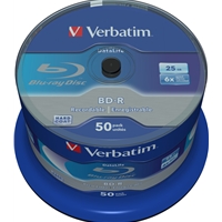 <b>Verbatim BD-R Datalife 25GB - 50 pack</b><br/><br/><b>Product Details</b><br/><br/>Capacity: 25GB<br/><br/>Speed: 6x<br/><br/>Pack Style: 50 Pack Spindle<br/><br/>This disc complies with BD-R Specification Version 1.3.<br/><br/>Silver reflective layer for superior performance<br/><br/><b>High Definition Playback</b><br/>Blu-ray discs were designed for high definition. With their high capacity