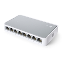 <b>8-Port 10/100Mbps Desktop Switch</b><br/><br/><b>Key Features</b><br/>port 10/100M Fast Ethernet Desktop Switch<br/>Supports IEEE 802.3x flow control for Full Duplex mode and backpressure for half-duplex mode<br/>Supports MAC address auto-learning and auto-aging<br/>LED indicators for monitoring power