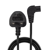 The Lindy right angled cables is ideal for the newer types of flat TV's that are on the market at the moment. The angled connector sits comfortably behind your TV and allows your LED or LCD TV to be placed closer to the wall.<br/><br/><b>Specifications</b><br/><br/>UK 3 Pin Plug to IEC C17<br/><br/>Fully moulded with 3A<br/><br/><b>Total length: </b><br/>0.5m<br/><br/><b>Colour: </b><br/>Black<br/>