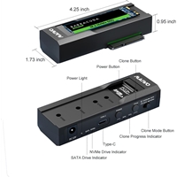 <b>MAIWO K10635N type C 10Gbps to dual bay HDD/NVMe M2 SSD clone converter for 2.5" and 3.5" SATA</b><br/><br/><b>Key Features</b><br/>Screw-less design easy to install HDD and SSD<br/>Compatible for different kinds of HDD/SSD in the market
